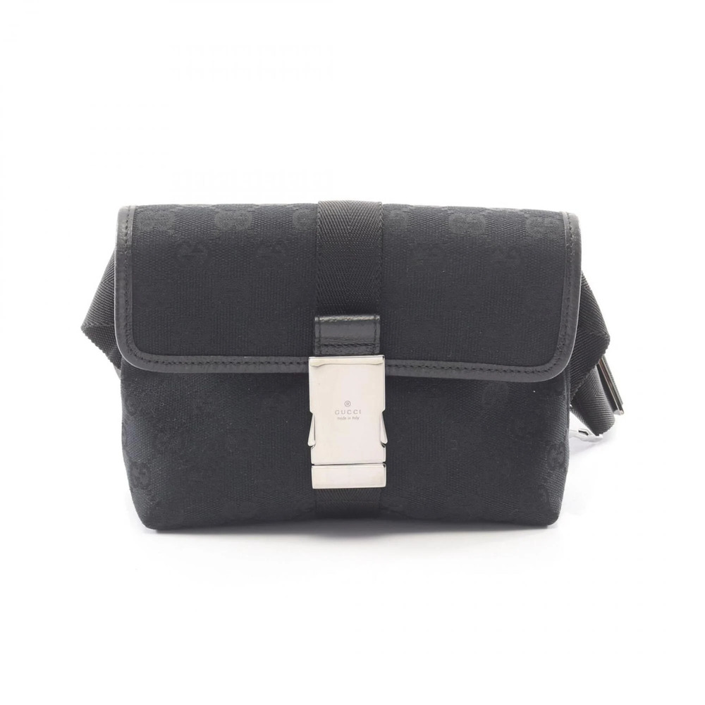 GUCCI Black Leather Fanny Pack